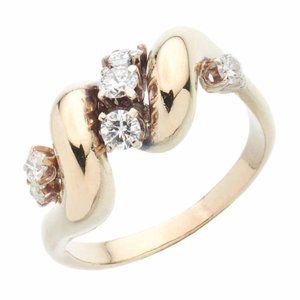 SI1 .45 CTW Diamond Twisted Wavy Shank Ring in 10K Yellow Gold Size 7.25